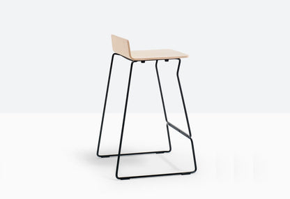 Osaka Bar Stool, Sled Base, Seat H 650 mm