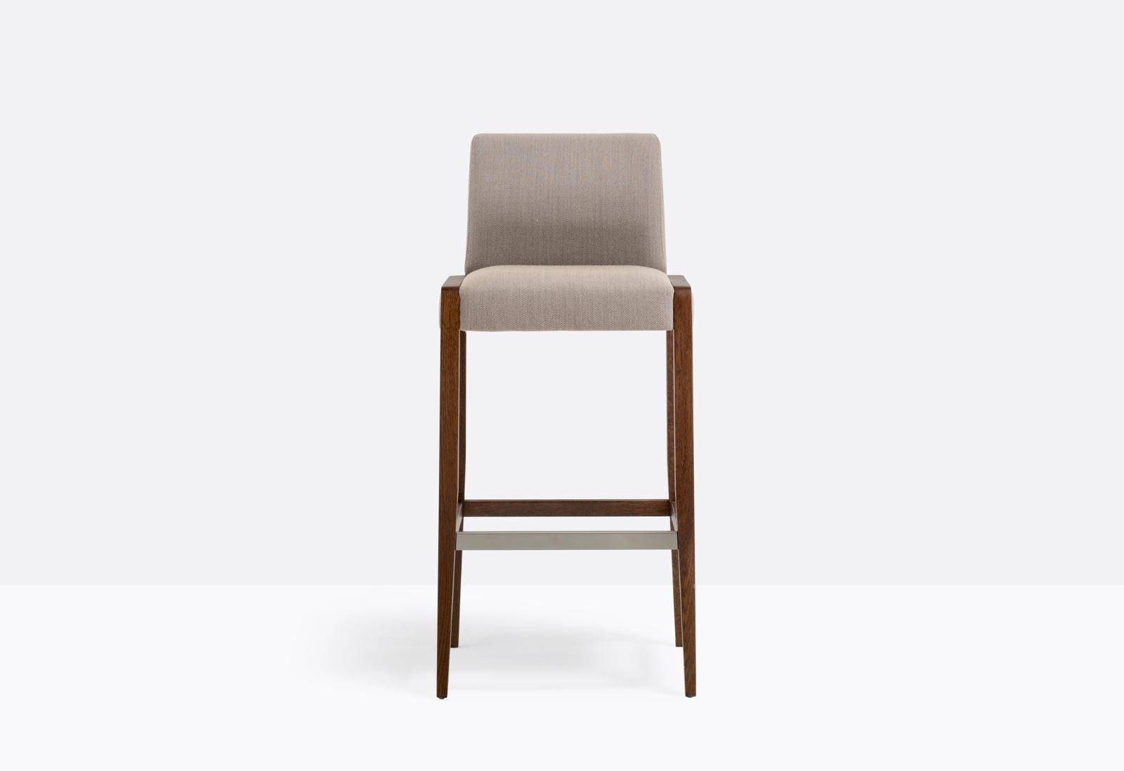 Jil Upholstered Barstool, Solid Oak Frame