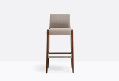 Jil Upholstered Barstool, Solid Oak Frame