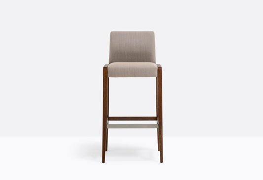 Jil Upholstered Barstool, Solid Oak Frame