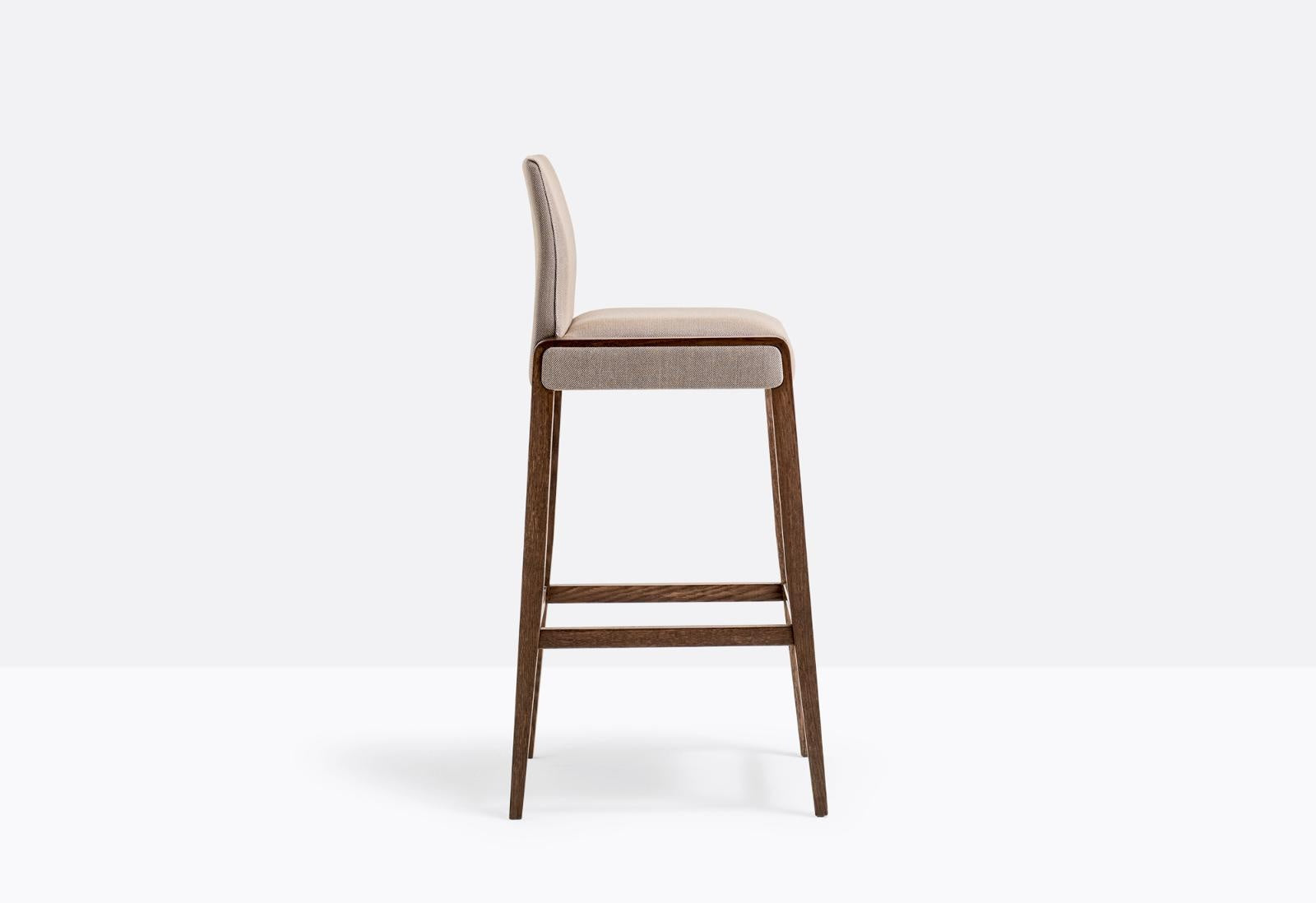 Jil Upholstered Barstool, Solid Oak Frame