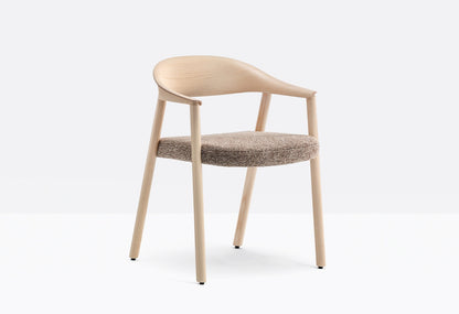 Héra Dining Armchair, Solid Ash, Upholstered Seat