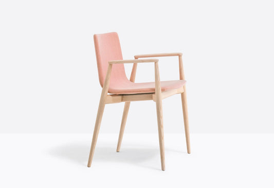 Pedrali Upholstered Armchair Malmö, Ash Wood, 460mm Seat