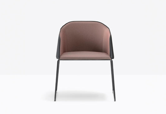 Pedrali Upholstered Armchair Laja, Sled Base, Made in Italy