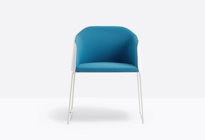 Laja Upholstered Armchair, Sled Base, Made in Italy