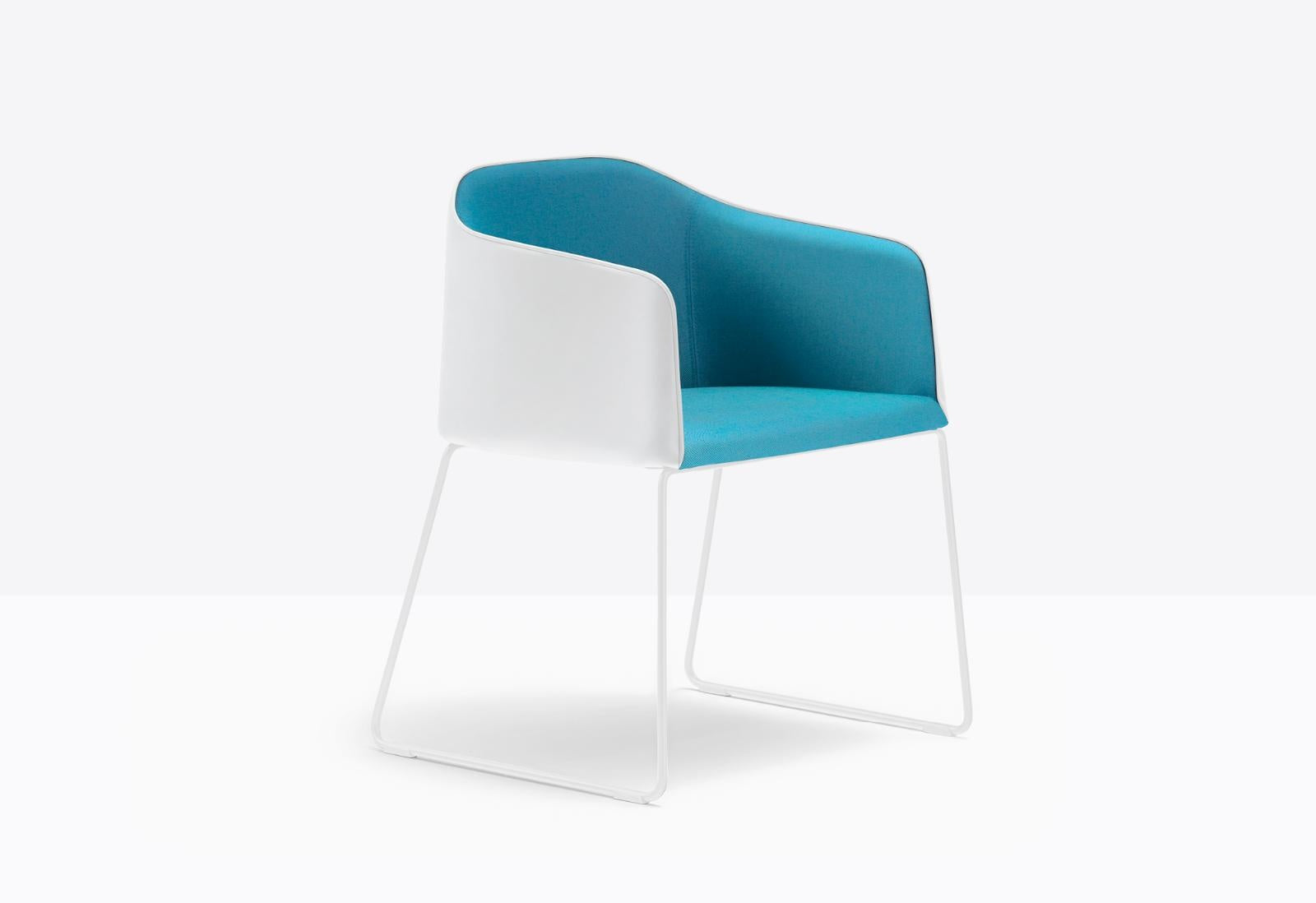 Laja Upholstered Armchair, Sled Base, Made in Italy