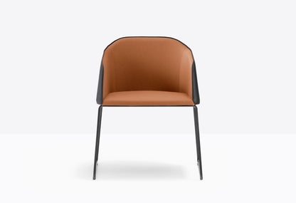 Laja Upholstered Armchair, Sled Base, Made in Italy