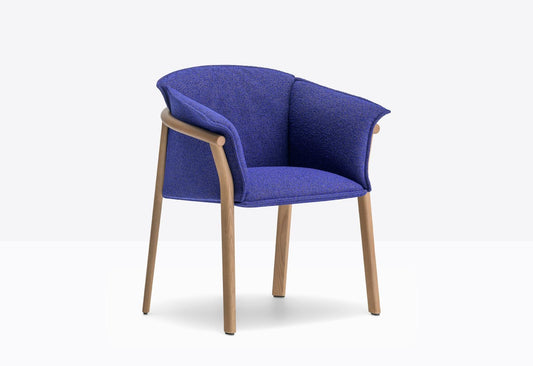 Pedrali Dining Armchair Lamorisse Wood, Ash Wood, Upholstered