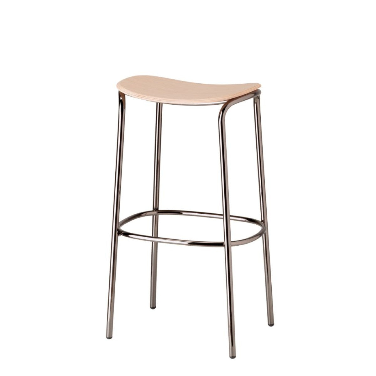 Trick Wood Bar Stool, Oak Seat, H65/H75