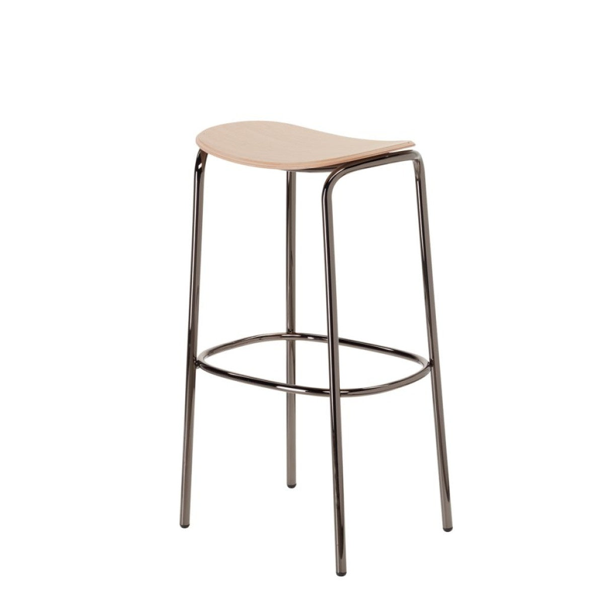 Trick Wood Bar Stool, Oak Seat, H65/H75