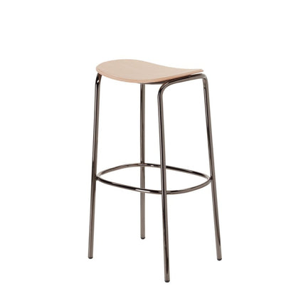 Trick Wood Bar Stool, Oak Seat, H65/H75
