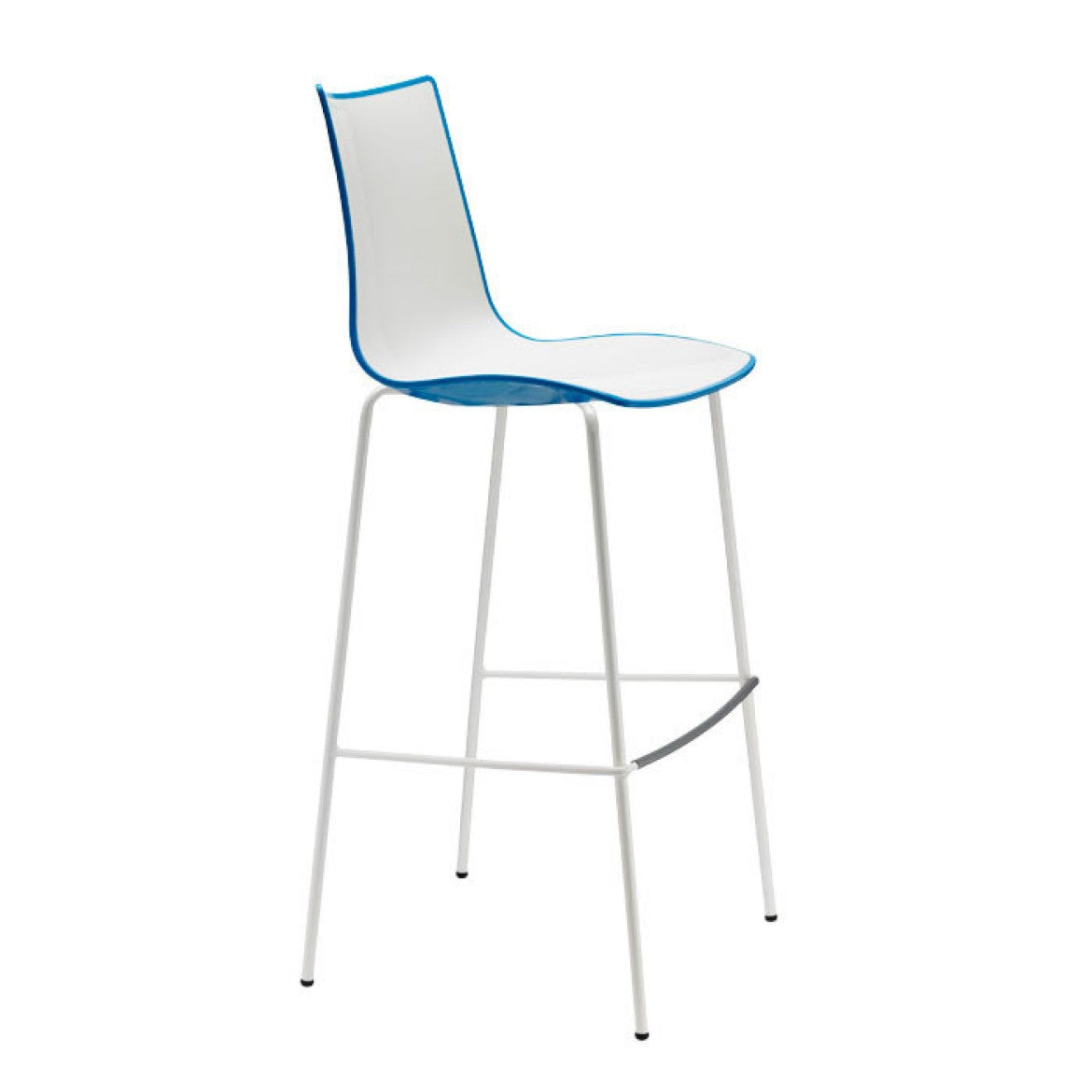 Zebra Bicolore Barstool, Steel Frame, H65/H80