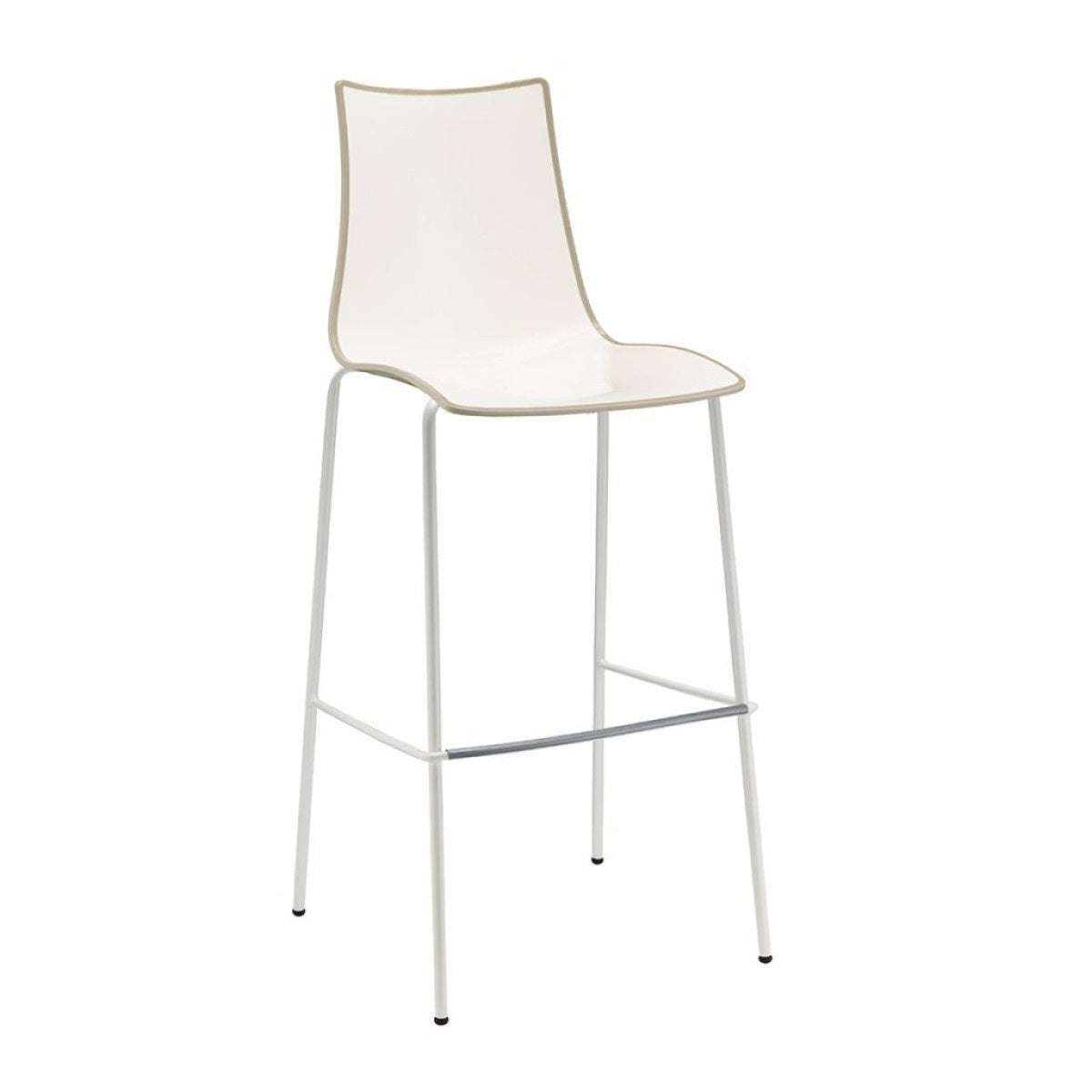 Zebra Bicolore Barstool, Steel Frame, H65/H80