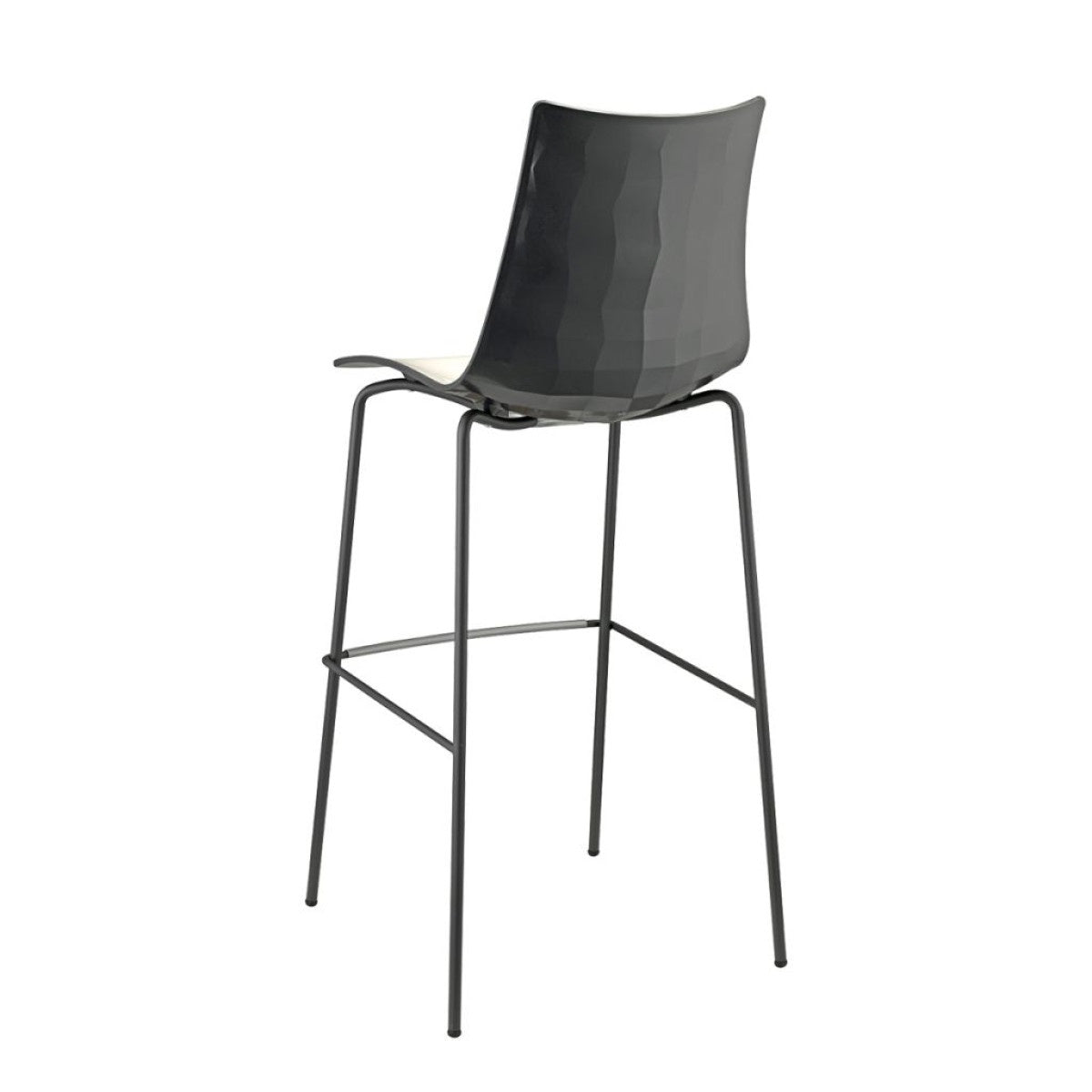 Zebra Bicolore Barstool, Steel Frame, H65/H80