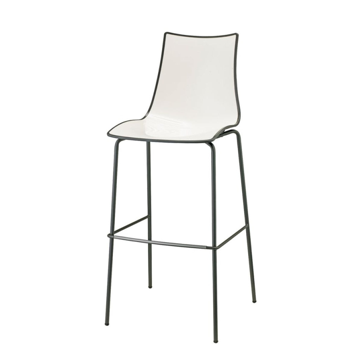 Zebra Bicolore Barstool, Steel Frame, H65/H80
