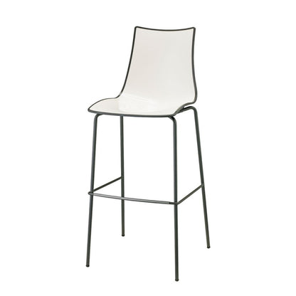 Zebra Bicolore Barstool, Steel Frame, H65/H80