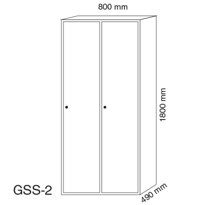 Steel Locker with Partition, Free-Standing
