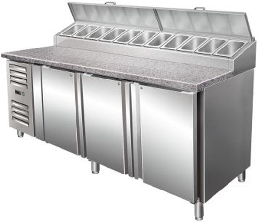 Pizza Prep Counter, 11x GN 1/3, +2/+8°C, Granite Top