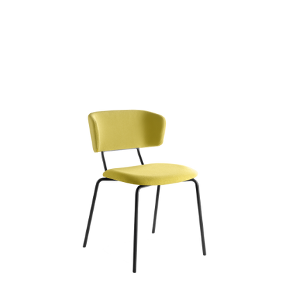 Flexi Stackable Cafe Chair, 4-Leg Steel, Upholstered
