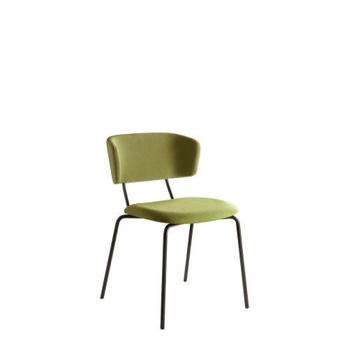 Flexi Stackable Cafe Chair, 4-Leg Steel, Upholstered