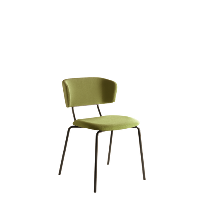 Flexi Stackable Cafe Chair, 4-Leg Steel, Upholstered