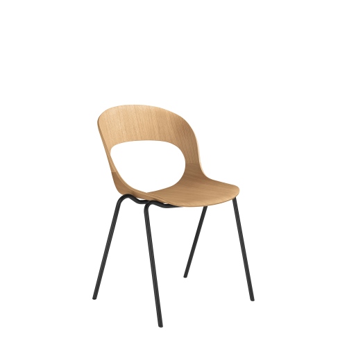 Lotus Chair, Oak Veneer, Steel 4-Leg Base