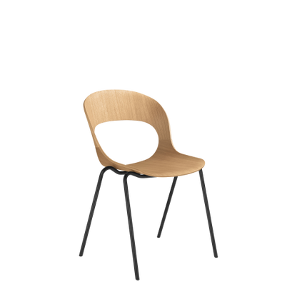 Lotus Chair, Oak Veneer, Steel 4-Leg Base
