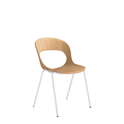 Lotus Chair, Oak Veneer, Steel 4-Leg Base
