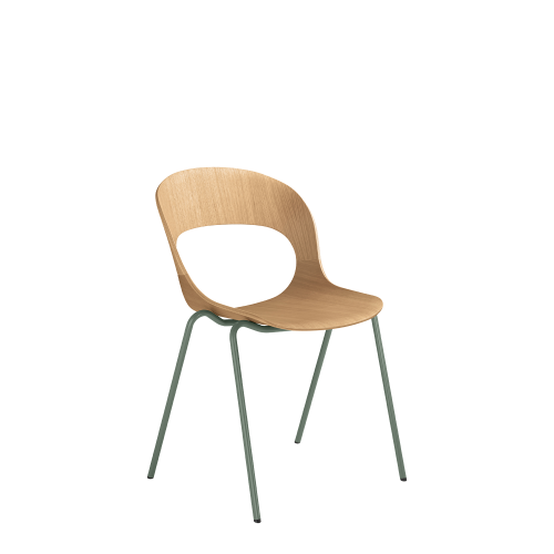 Lotus Chair, Oak Veneer, Steel 4-Leg Base