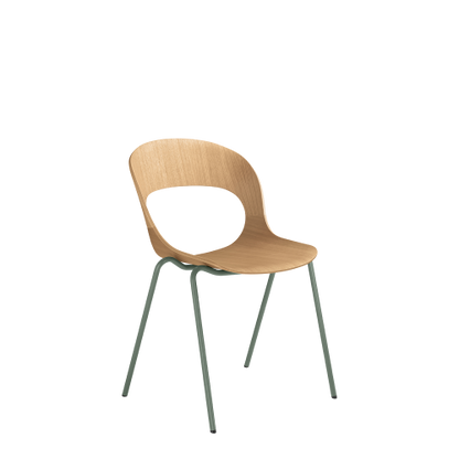 Lotus Chair, Oak Veneer, Steel 4-Leg Base