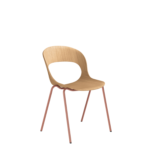 Lotus Chair, Oak Veneer, Steel 4-Leg Base