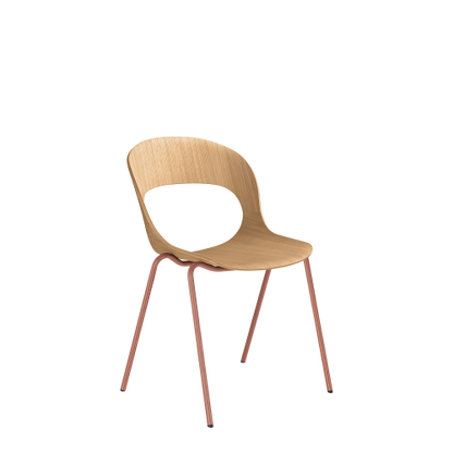 Lotus Chair, Oak Veneer, Steel 4-Leg Base