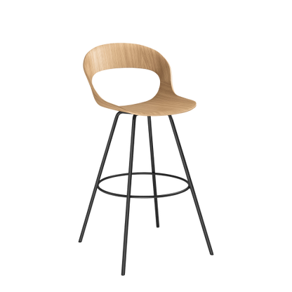 Lotus Bar Stool, Oak Veneer & Steel, 720 mm