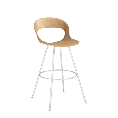 Lotus Bar Stool, Oak Veneer & Steel, 720 mm