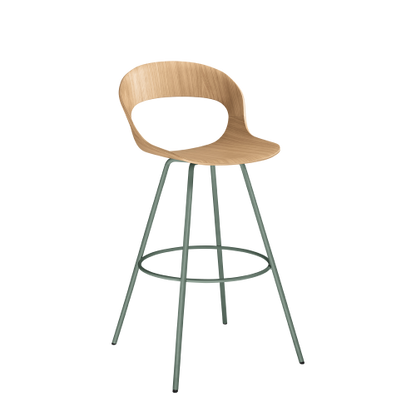 Lotus Bar Stool, Oak Veneer & Steel, 720 mm