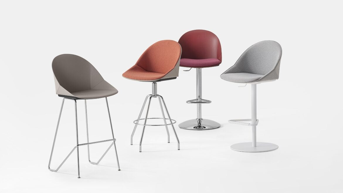 Kross Bar Stool, Polypropylene, Upholstered Option