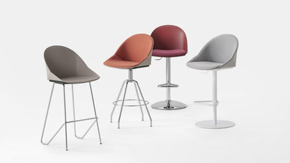 Kross Bar Stool, Polypropylene, Upholstered Option