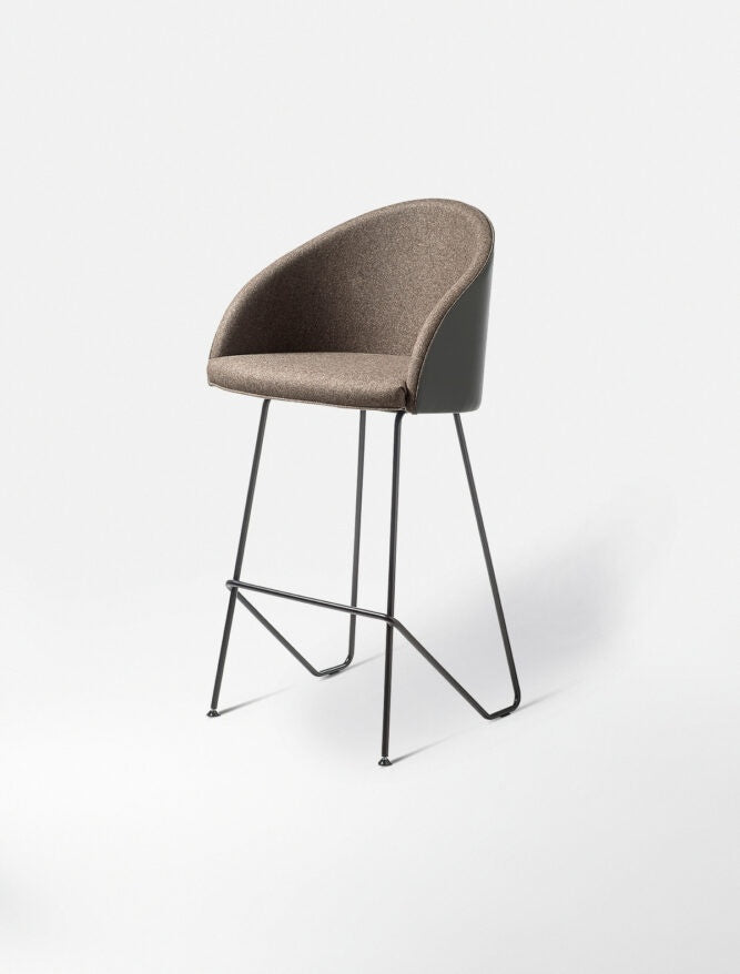 Kameo Upholstered Bar Stool, Fabric/Leather