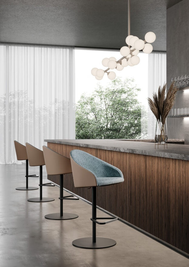 Kameo Upholstered Bar Stool, Fabric/Leather