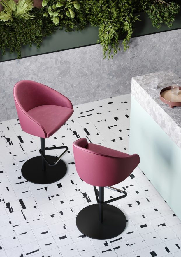 Kameo Upholstered Bar Stool, Fabric/Leather