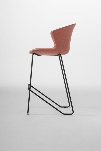 Kicca Plus Upholstered Bar Stool with Backrest