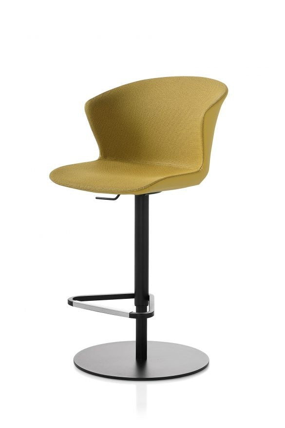 Kicca Plus Upholstered Bar Stool with Backrest