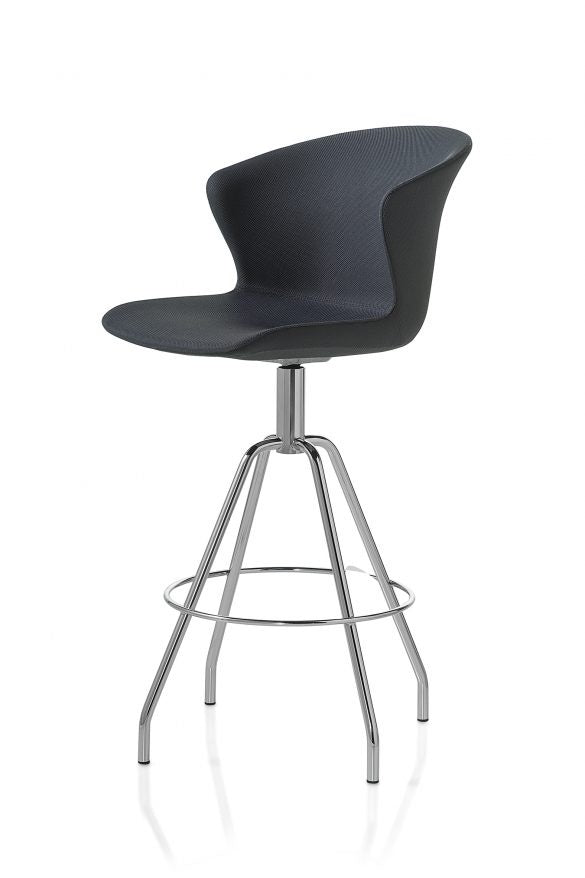 Kicca Plus Upholstered Bar Stool with Backrest
