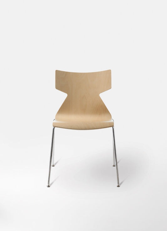 Kimbox Wood Stackable Chair, Beechwood, 4-Leg