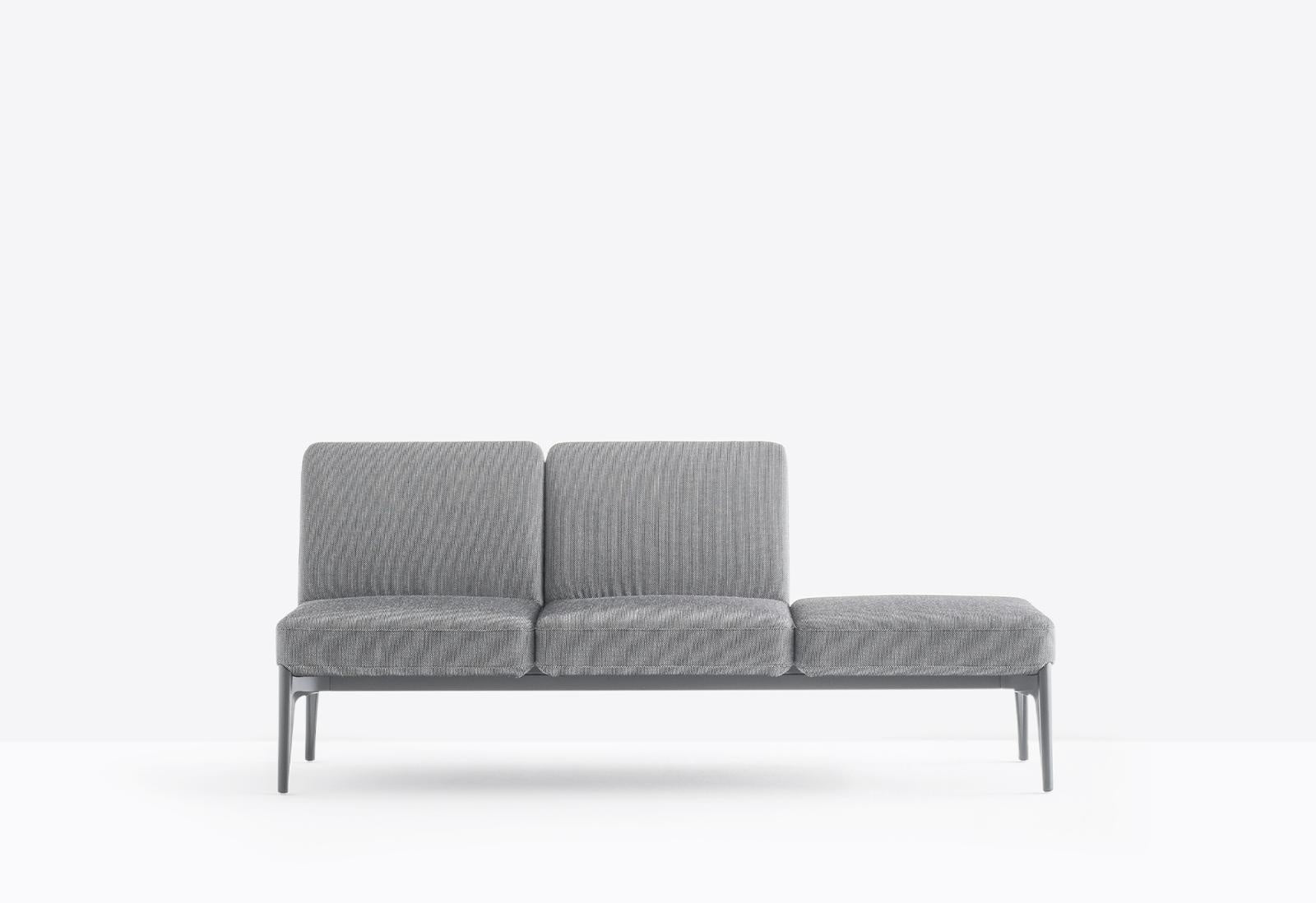Social Modular Sofa, 3-Seat, Fabric or Leather
