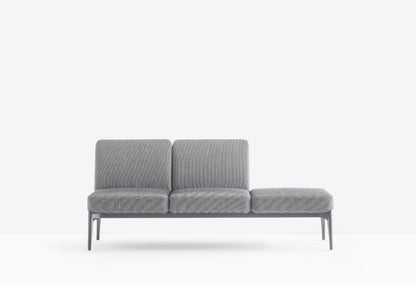 Social Modular Sofa, 3-Seat, Fabric or Leather