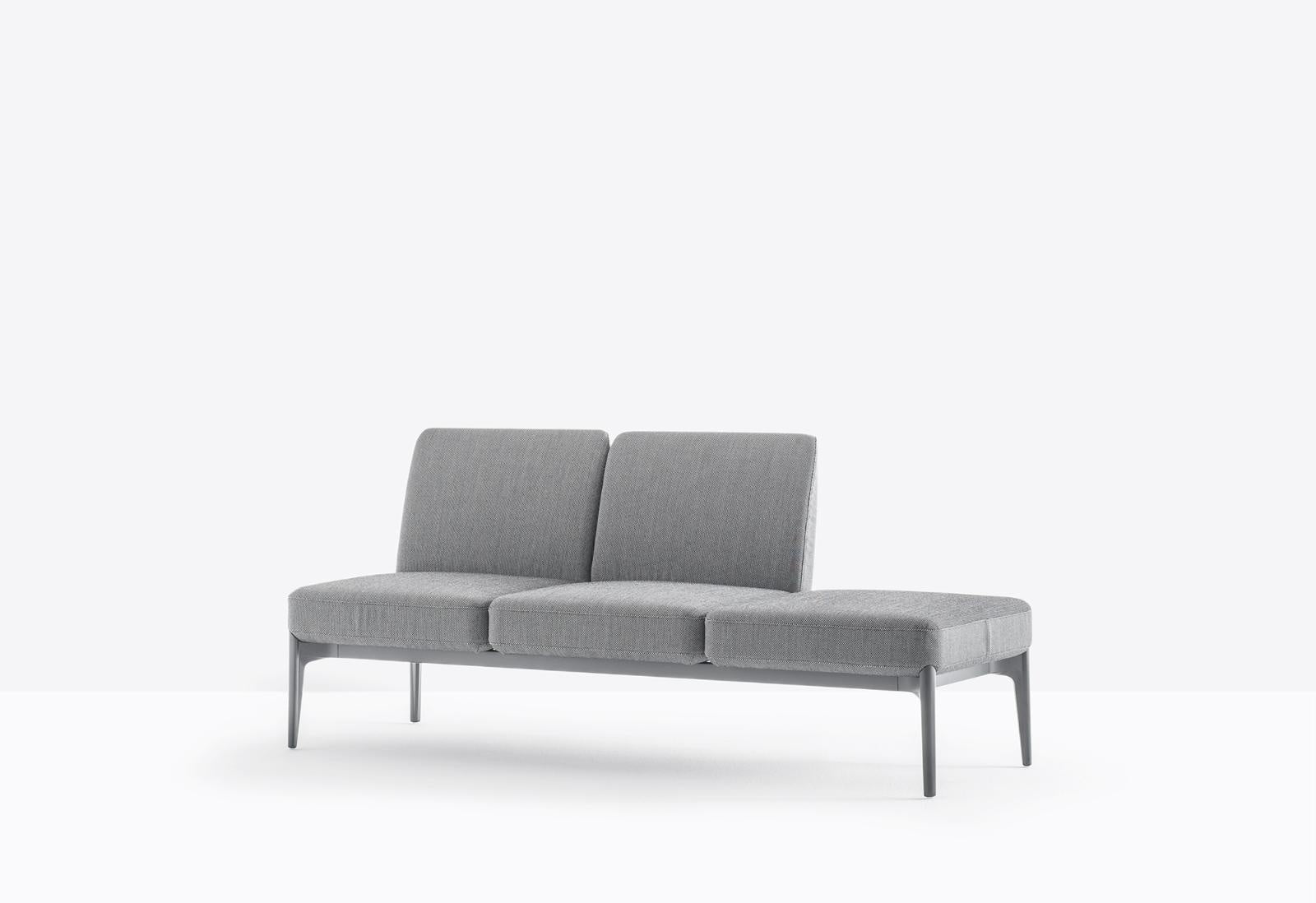 Social Modular Sofa, 3-Seat, Fabric or Leather
