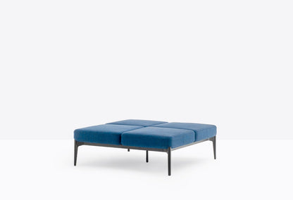 Social Modular Pouf Sofa, 2×2P, Steel & Aluminium