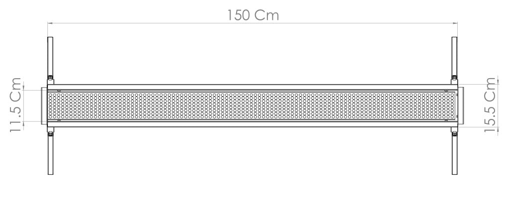 Charcoal Channel Grill for Skewers, 150 cm