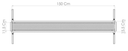 Charcoal Channel Grill for Skewers, 150 cm